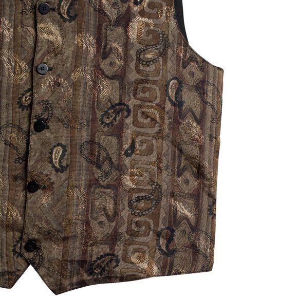 ATTITUDES (Italy) Damask Weave Viscose Blend Paisley Vest Tourmaline - Picture 6 of 9